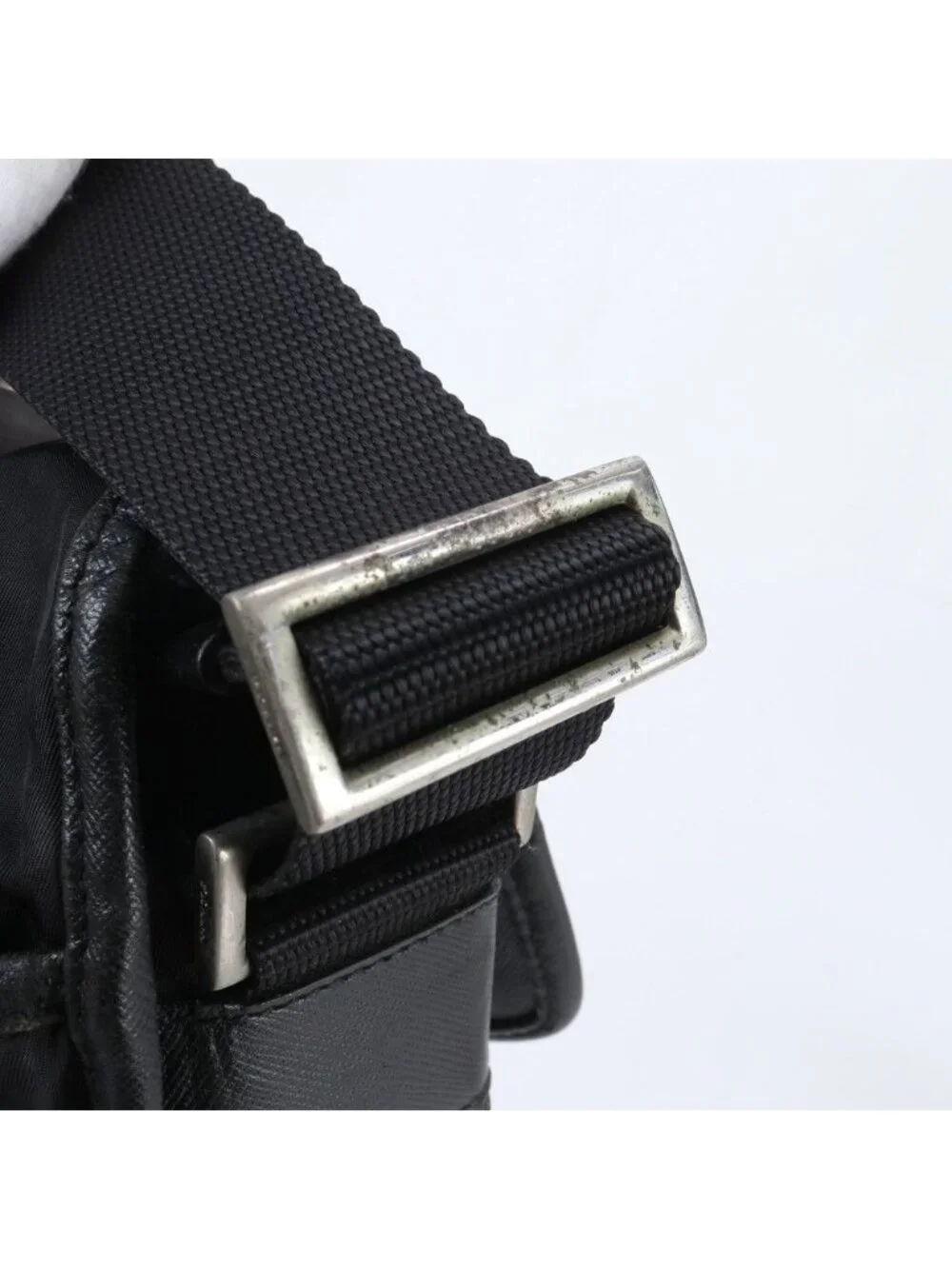 Prada Tessuto Nylon Triangle Logo Shoulder Bag Crossbody Messenger Black